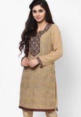 Biba Cotton Blend Beige Suit Set women