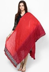 Biba Cotton Blend Maroon Dupatta women