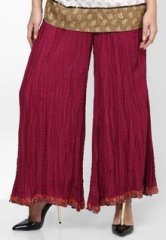 Biba Cotton Blend Maroon Salwars & Churidars women