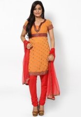 Biba Cotton Blend Orange Suit Set women