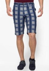 Blumerq Checks Navy Blue Short men