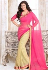 Bridal Pink Printed Saree women