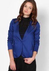 Calgari Solid Blue Winter Jacket women