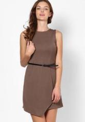 Calgari Solid Brown Dress women