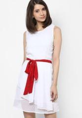 Calgari White Solids Dress women