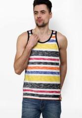 Camino Striped Multi Colour Round Neck Vest men