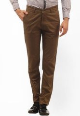 Cantabil Solid Brown Chinos men