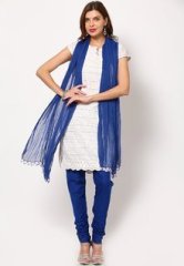 Castle Solid Blue Churidar And Dupatta women