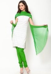 Castle Solid Green Churidar And Dupatta women