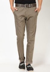 Celio Green Solid Casual Trouser men