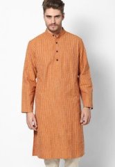 Design House Checks Rust Long Kurta men