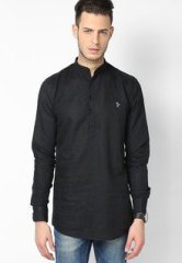 Design Roadies Solid Black Kurta men