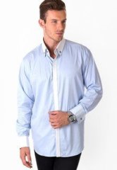 Dezignare Solid Blue Casual Shirt men