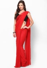 Diva Fashion Red Printed Jacquard Saree women