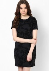 Dorothy Perkins Black Flocked Burnout Tunic women