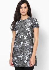 Dorothy Perkins Black Floral Textured Tunic women