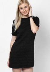 Dorothy Perkins Black Rib Neck Dogtooth Tunic women