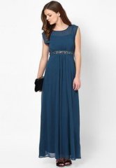 Dorothy Perkins Blue Embellished Waist Maxi Dress women