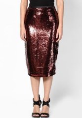 Dorothy Perkins Bronze Sequin Pencil Skirt women