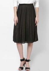 Dorothy Perkins Gold And Black Pleated Midi women