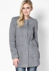 Dorothy Perkins Grey Collarless Seamed Coat women