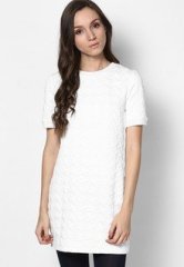 Dorothy Perkins Ivory Rib Dogtooth Tunic women