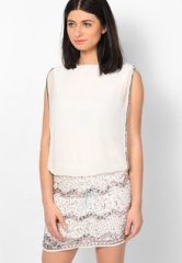 Dorothy Perkins Ivory Sequinned Embellished Dress women