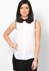 Dorothy Perkins Ivory Sleeveless Shirt women