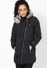 Dorothy Perkins Navy Asymmetric Padded Coat women