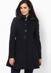 Dorothy Perkins Navy Fit And Flare Coat women