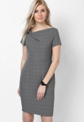 Dorothy Perkins Petite Grey Check Shift Dress women