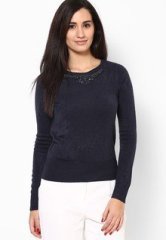 Dorothy Perkins Petite Navy Embellished Jumper women