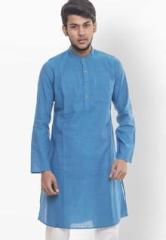 Drap Solid Blue Kurta men