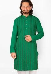 Drap Striped Green Kurta men