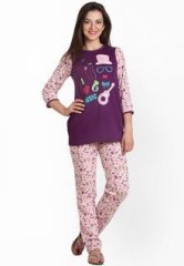 Dreamberry Purple Top With Pyjama women