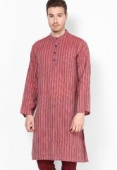 Earthy Hues Multi Colour Dobby Long Kurta men