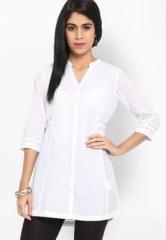 Ekmatra White Solid Kurta women