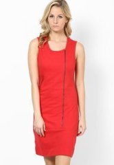 Elle Orange Sleeve Less Dress women