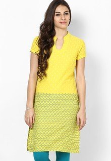 Entropy Yellow Kurtis & Kurtas women