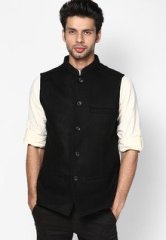 Even Woolen Black Nehru Jacket men