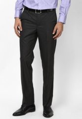 Excalibur Black Solid Formal Trousers men