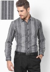 Excalibur Black Stripes Formal Shirt men