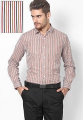 Excalibur Red Stripes Formal Shirt men