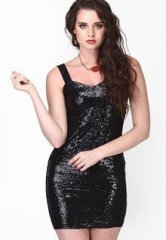 Faballey Black Knit Dresses women