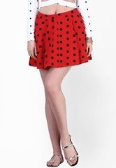 Faballey Red Printed Skirts women