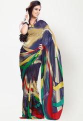 Fabdeal Printed Multi Sarees women