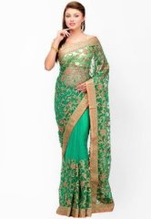 Fabroop Green Embellished Saree women