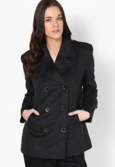 FAIRWIND Solid Dark Grey Winter Jacket women