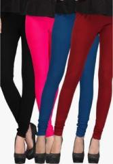 Famaya Pack Of 4 Multicoloured Solid Leggings women