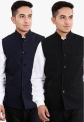 Fashion N Style Pack Of 2 Multicoloured Solid Regular Fit Waistcoats men